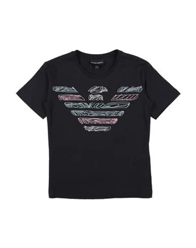Emporio Armani Babies'  Toddler Girl T-shirt Midnight Blue Size 6 Cotton In Black