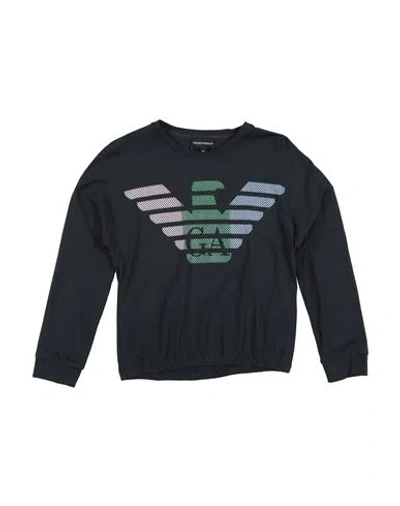 Emporio Armani Babies'  Toddler Girl T-shirt Navy Blue Size 6 Cotton