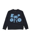 Emporio Armani Babies'  Toddler Girl T-shirt Navy Size 6 Cotton In Black