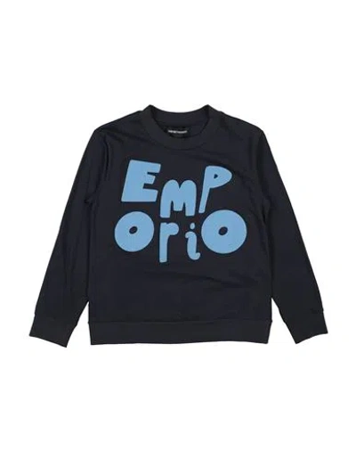 Emporio Armani Babies'  Toddler Girl T-shirt Navy Size 6 Cotton In Black