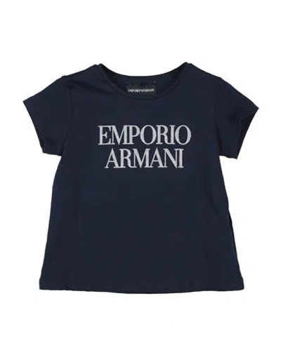 Emporio Armani Babies'  Toddler Girl T-shirt Navy Size 6 Cotton, Elastane
