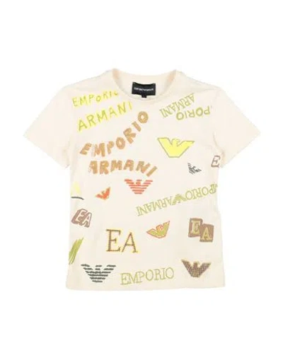 Emporio Armani Babies'  Toddler Girl T-shirt Off White Size 6 Cotton In Neutral