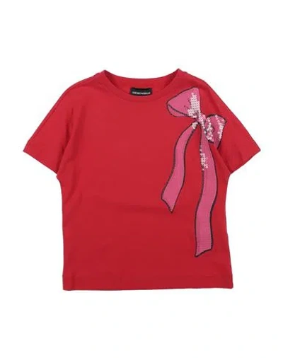 Emporio Armani Babies'  Toddler Girl T-shirt Red Size 7 Cotton