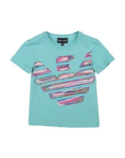 Emporio Armani Babies'  Toddler Girl T-shirt Turquoise Size 6 Cotton In Blue