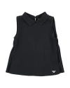 Emporio Armani Toddler Girl Top Midnight Blue Size 7 Cotton, Polyester In Blue