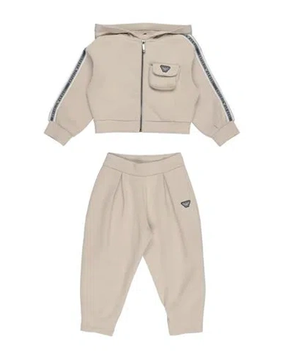 Emporio Armani Babies'  Toddler Girl Tracksuit Beige Size 6 Cotton, Polyester, Elastane In Brown
