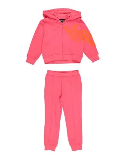 Emporio Armani Babies'  Toddler Girl Tracksuit Coral Size 6 Cotton, Modal, Elastane In Red