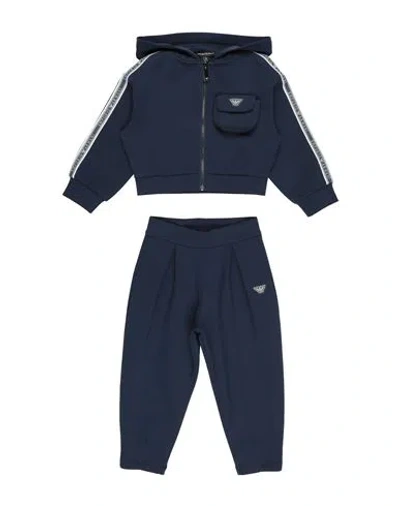 Emporio Armani Babies'  Toddler Girl Tracksuit Navy Size 4 Cotton, Polyester, Elastane In Black