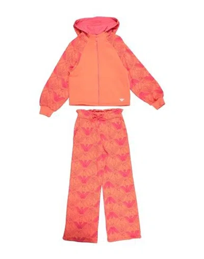 Emporio Armani Babies'  Toddler Girl Tracksuit Orange Size 6 Cotton