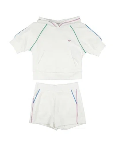 Emporio Armani Babies'  Toddler Girl Tracksuit White Size 6 Cotton, Polyester In Gray