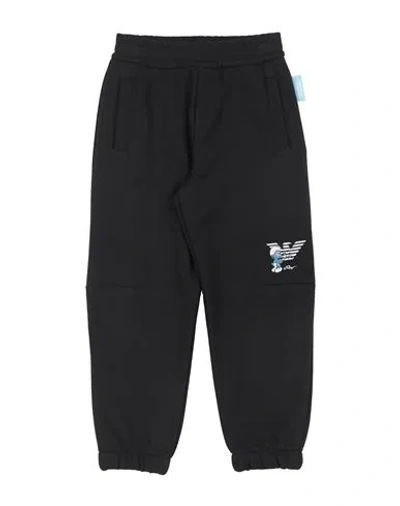 Emporio Armani Babies'  Toddler Pants Midnight Blue Size 6 Cotton In Black