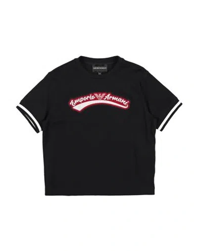 Emporio Armani Babies'  Toddler T-shirt Midnight Blue Size 6 Cotton In Black