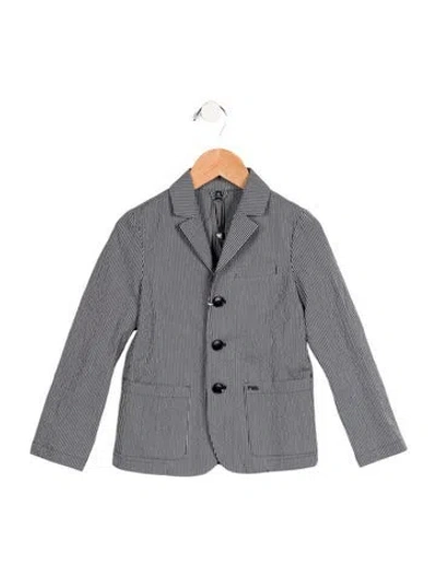 Pre-owned Emporio Armani Babies' Toddlers' Striped Blazer Jacket W/tags In Blue