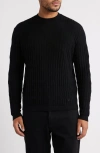 Emporio Armani Jacquard Wool And Silk Sweater In Black