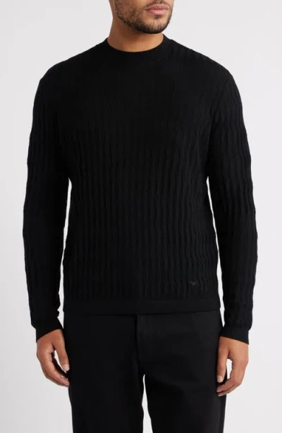 Tonal Diamond Wool Sweater In Black from Nordstrom Rack