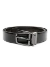Emporio Armani Leather Belt With Adjustable Fit And Smooth Finish In Black