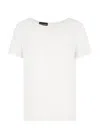 Emporio Armani Short-sleeved Silk Satin Blouse In White