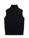 Emporio Armani Plain-knit Virgin Wool Rollneck Top With Micro Rhinestones In Black