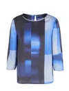 Emporio Armani Colour-block-print Keyhole Blouse