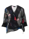 Emporio Armani Sleeveless V-neck Wrap Top In Multi