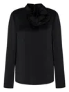Emporio Armani Ruffled High-neck Blouse In Black