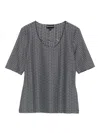 Emporio Armani Striped Scoop Neck Sleeveless Top In Gray