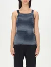 Emporio Armani Jacquard Jersey Top In Blue
