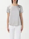 Emporio Armani Short-sleeved Silk Satin Blouse In Dust