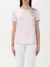 Emporio Armani Short-sleeved Silk Satin Blouse In Pink