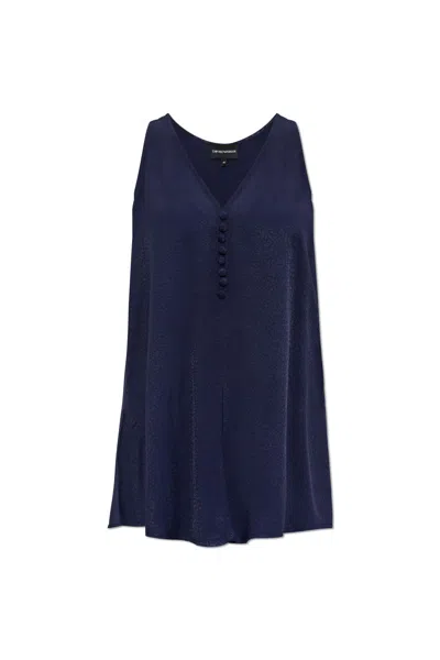 Emporio Armani Top From The Sustainability Collection In Navy
