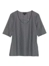 Emporio Armani Striped Scoop Neck Sleeveless Top In Gray