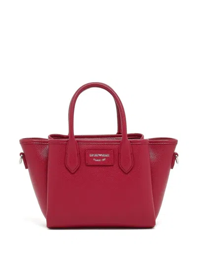 Emporio Armani Top-handle Leather Satchel In Red
