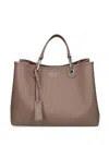Emporio Armani Taupe Myea Medium Satchel In Brown