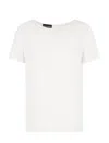 Emporio Armani Short-sleeved Silk Satin Blouse In White