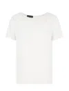 Emporio Armani Short-sleeved Silk Satin Blouse In White