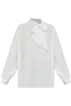 Emporio Armani Neck Tie Blouse High-low Hem In White