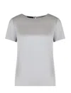 Emporio Armani Silk Top In Misty Grey