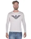 Emporio Armani Logo Print Long-sleeved Sweatshirt In White