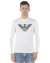Emporio Armani Logo Print Long-sleeved Sweatshirt In White