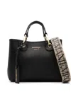 Emporio Armani Tote Bag With Palmellate Effect In Nero