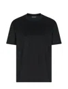 Emporio Armani Clubwear T-shirt In A Lyocell Blend Jersey With Rhinestones In Black