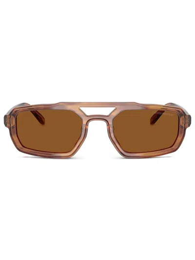 Emporio Armani Transparente Sonnenbrille In Braun