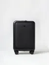 Emporio Armani Trolley Saffiano Telescopic Handle In Black
