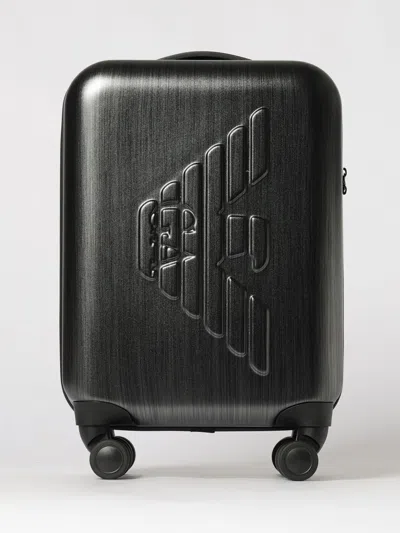 Emporio Armani Logo-embossed Suitcase In Black