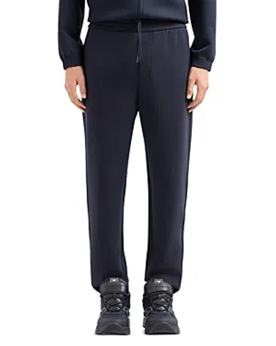 Emporio Armani Travel Capsule Essentials Double Jersey Sweatpants In Navy Blue