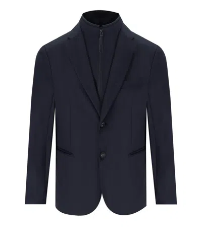 Emporio Armani Travel Essential Blue Single-breasted Jacket