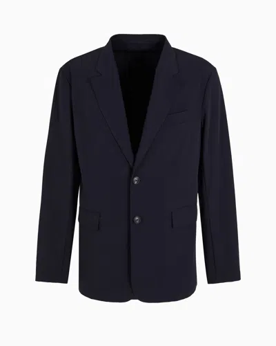 EMPORIO ARMANI TRAVEL ESSENTIAL LIGHTWEIGHT NYLON, SINGLE-BREASTED JACKET