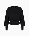 Emporio Armani Travel Essentials Capsule Collection Viscose-blend Jumper With An Embossed Motif In Black