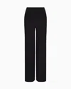 Emporio Armani Travel Essentials Capsule Collection Viscose-blend Trousers With An Embossed Motif In Black