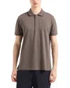 Emporio Armani Travel Essential Piquet Polo Shirt In Brown